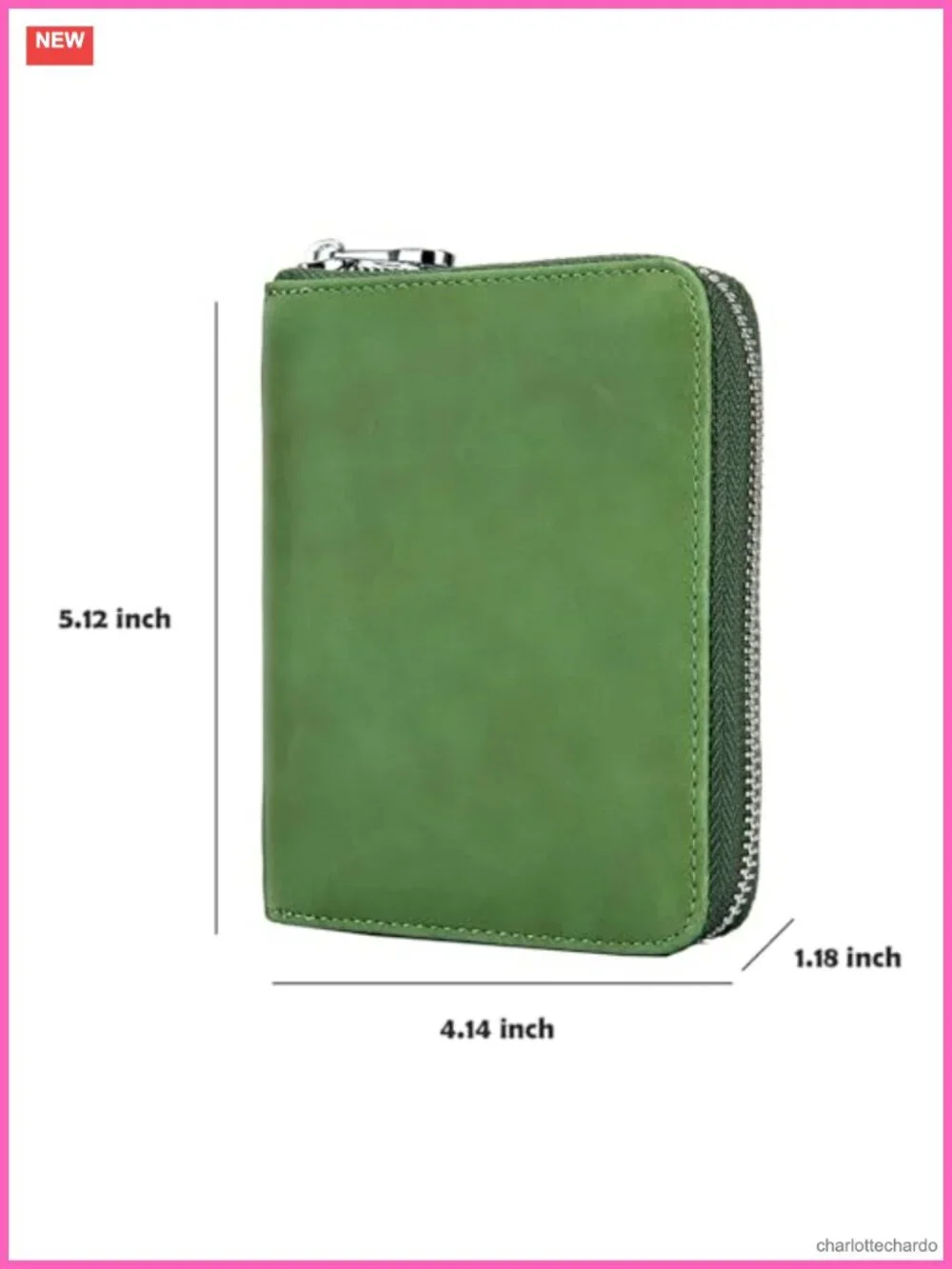 Genuine Leather RFID Blocking 24 Slot Credit Card Holder Wallet with Zipper